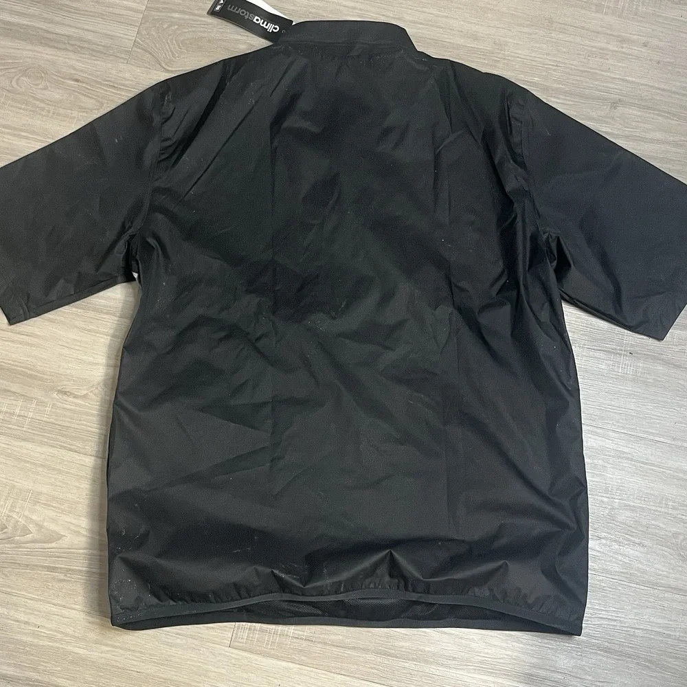 Adidas Golf Climate Storm Black/Gray‎ Short Sleeve Windbreaker Pullover Sz Large